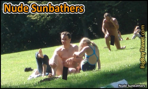 Free English Garden Walking Tour Map Munich Park - Nude Sunbathers Naked People