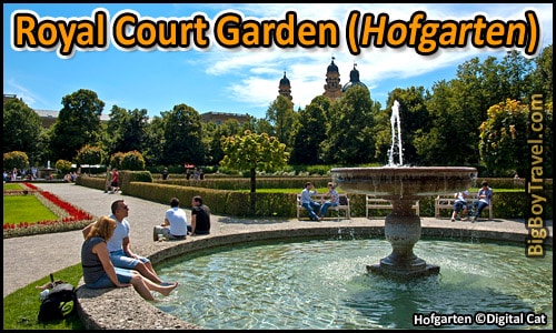 Free English Garden Walking Tour Map Munich Park - Royal Court Hofgarten