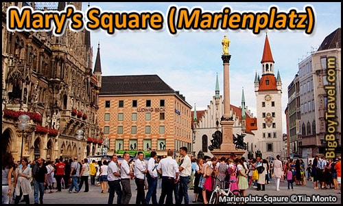 Free Munich Walking Tour Map Old Town - Marienplatz Square Virgin Mary Column