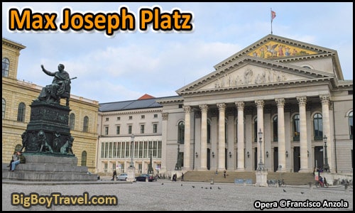 Free Munich Walking Tour Map Old Town - Max Joseph Platz Square Statue State Opera
