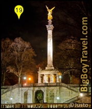 Munich English Garden Walking Tours Map, Angel of Peace Statue, Friedensengel