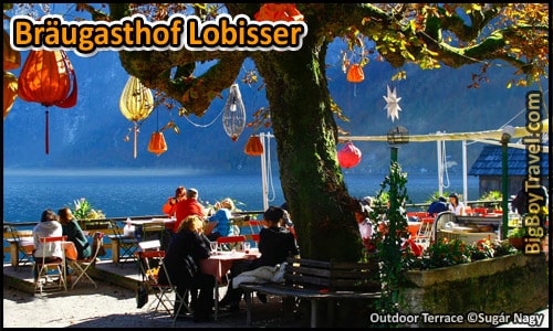 Free Hallstatt Walking Tour Guide Map - Braugasthof Lobisser Restaurant Lakeside Terrace