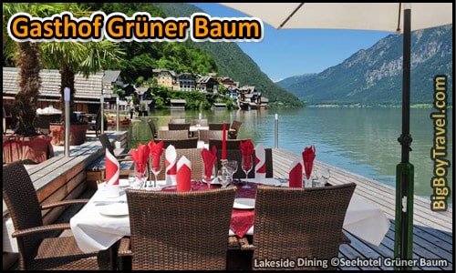 Free Hallstatt Walking Tour Old Town - Gasthof Gruner Baum Seehotel Lakeside Patio Dinning