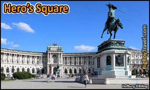 Vienna Ringstrasse Tram Tour Map - Hero's Square Heldenplatz Archduke Charles Horse Statue