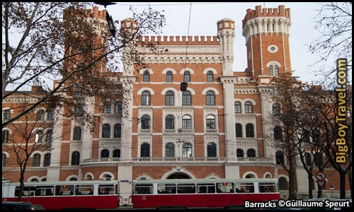 Vienna Ringstrasse Tram Tour Map - Rossauer Military Barracks Red Brick Building