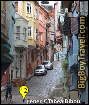 istanbul golden horn walking tour map, the Red Castle, Fener Greek Neighborhood, colorful houses
