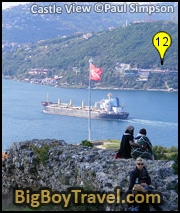 istanbul bosphorus river tour, cruise map, Yoros Fortress views