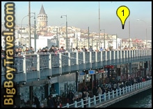 istanbul grand bazaar walking tour map, galata bridge