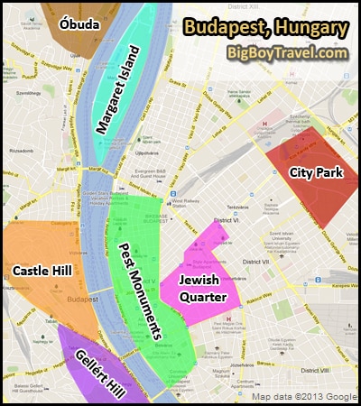 Budapest Travel Guide - Neighborhood Map