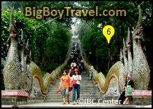 Getting To Wat Doi Suthep From Chiang Mai Map, Nagas Stairs, Snake Steps