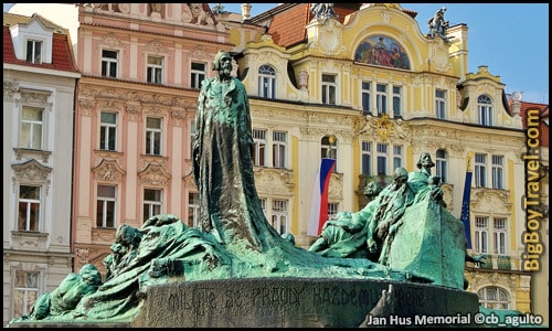 Free Prague Walking Tour Map Old Town Square Stare Mesto - Jan Hus Memorial Statue