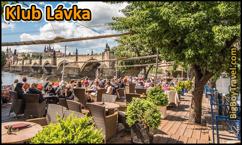Saint Charles Bridge Free-Walking Tour Map Prague - Klub Lavka cafe river patio
