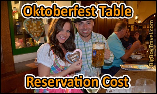 Oktoberfest Table Reservation Cost