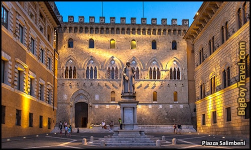 Free Siena Walking Tour Map - Palazzo Salimbeni Piazza Bank