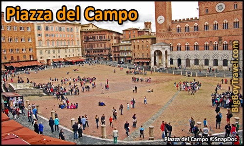 Free Siena Walking Tour Map self guided- Piazza del Campo il main square