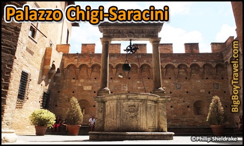 Free Siena Walking Tour Map - Palazzo Chigi-Saracini courtyard well