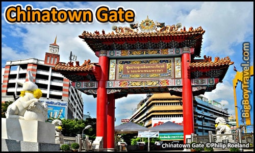 Bangkok free chinatown walking tour map Yaowarat - Chinatown Gate