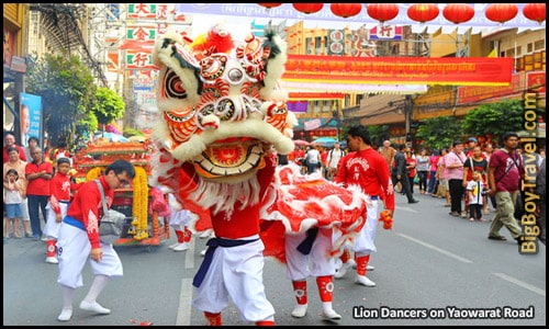 Chinese New Year In Bangkok Thailand Event schedule - Lion dancers Yaowarat road