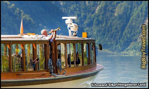 Kings Lake Ferry Tour In Berchtesgaden Konigssee echo chamber cliff Echowand trumpet