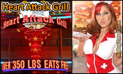 Free Downtown Las Vegas Walking Tour Map Fremont Street - Heart Attack Grill Burger Nurses Best Restaurant