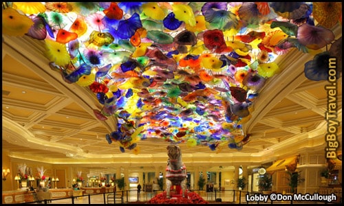 Free Las Vegas Strip Walking Tour Map Casino Guide - Bellagio Casino Lobby Flowers Ceiling