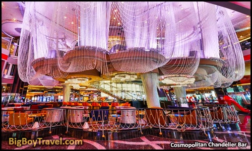 Free Las Vegas Strip Walking Tour Map Casino Guide - cosmopolitan Hotel Chandelier bar Lounge