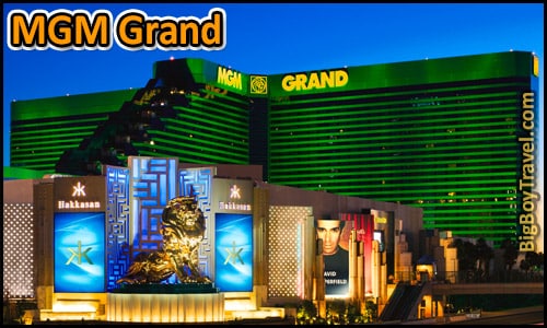 Free Las Vegas Strip Walking Tour Map Casino Guide - MGM Grand Exterior Lion Statue