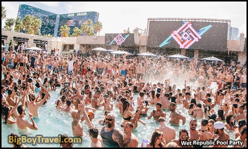 Free Las Vegas Strip Walking Tour Map Casino Guide - MGM Grand Wet Republic Ultra Pool Party