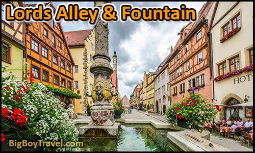 Free Rothenburg Walking Tour Map Old Town Guide Medieval City Center - InsideHerrngasse Fountain Lords Alley Street