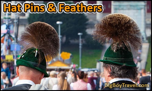 How To Dress For Oktoberfest In Munich Outfit Clothing Guide What To Wear For Oktoberfest - Men's Alpine Hat Pins Featers & Brushes