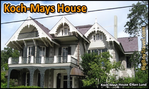 FREE New Orleans Garden District Walking Tour Map Mansions - Koch-Mays House Coliseum Street