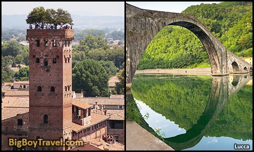 Top day trips from Florence Italy best side trips without a car - Lucca Tower and Devils Bridge