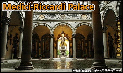 Free Florence walking tour map city center do it yourself guided - Medici-Riccardi Palace Courtyard Palazzo Medici
