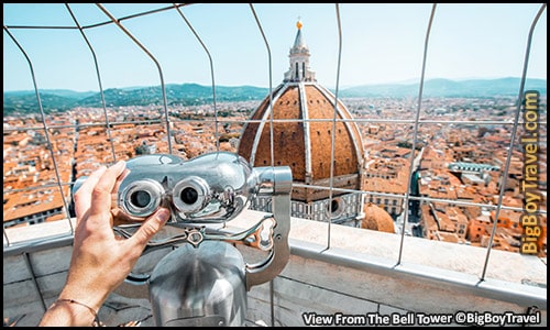 Free Florence walking tour map city center do it yourself guided - Florence Duomo Cathedral church Giottos Bell Tower Campanile View From Top