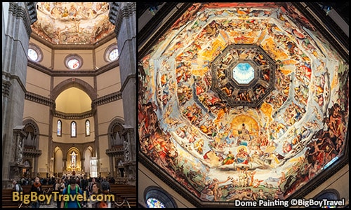 Free Florence walking tour map city center do it yourself guided - Florence Duomo Cathedral church Dome Painting Mural Fresco