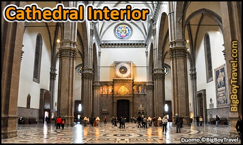 Free Florence walking tour map city center do it yourself guided - Florence Duomo Cathedral church Interior Clock