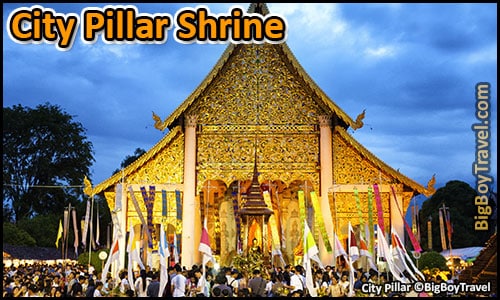 Free Chiang Mai Walking Tour Map Old Town Temples Wat Thailand - Wat Chedi Luang City Pillar Shrine Intakhin
