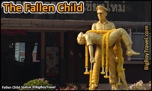 Free Chiang Mai Walking Tour Map Old Town Temples Wat Thailand - Fallen Child Statue Police Station