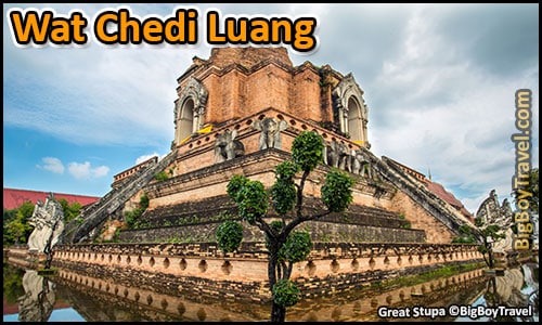 Free Chiang Mai Walking Tour Map Old Town Temples Wat Thailand - Wat Chedi Luang Temple Of The Great Stupa