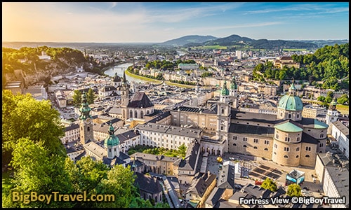 Top 10 Best Viewpoints in Salzburg Austria Most Beautiful Scenic City Views - Salzburg Castle High Fortress Hohensalzburg Northside City Panoramic Terrace