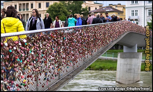 Top 10 Best Viewpoints in Salzburg Austria Most Beautiful Scenic City Views - love lock bridge salzach river marktsteg footbridge