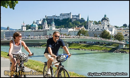 Top 10 Best Viewpoints in Salzburg Austria Most Beautiful Scenic City Views -Salzach Riverbank water panoramic trail