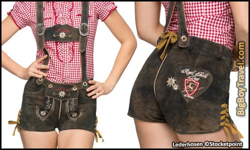 How To Dress For Oktoberfest In Munich Outfit Clothing Guide What To Wear For Oktoberfest - Women's Female Lederhosen Leather Pants Shorts Munich Germany