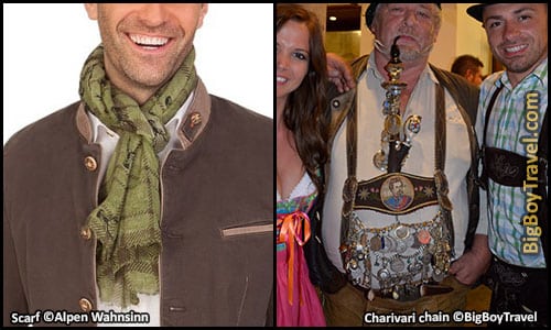 How To Dress For Oktoberfest In Munich Outfit Clothing Guide What To Wear For Oktoberfest - lederhosen Accessories Charivari chain Scarf Necktie