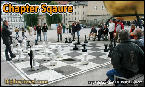 Free Salzburg Walking Tour Map - Kapitelplatz Sqaure Chess Board