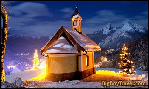 Free Old Town Berchtesgaden- Walking Tour Map - Wine Field Chapel Christmas Winter