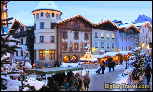 Free Old Town Berchtesgaden- Walking Tour Map - market square deer house lion fountain marktplatz Christmas Advent