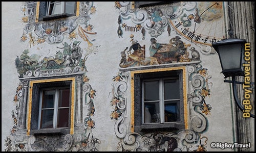 Free Old Town Berchtesgaden- Walking Tour Map - monkey facade house mural painting