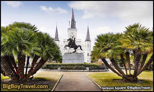 FREE New Orleans French Quarter Walking Tour Map self guided - Jackson Square Horse Statue Place d’ Armes