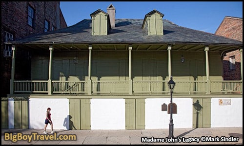 FREE New Orleans French Quarter Walking Tour Map self guided - Madame Johns Legacy Green creole house 632 Dumaine Street